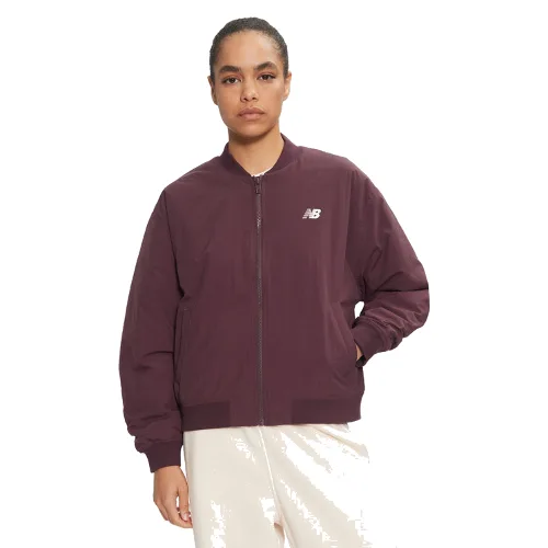 New Balance Kurtka bomber WJ43511 Brązowy Regular Fit