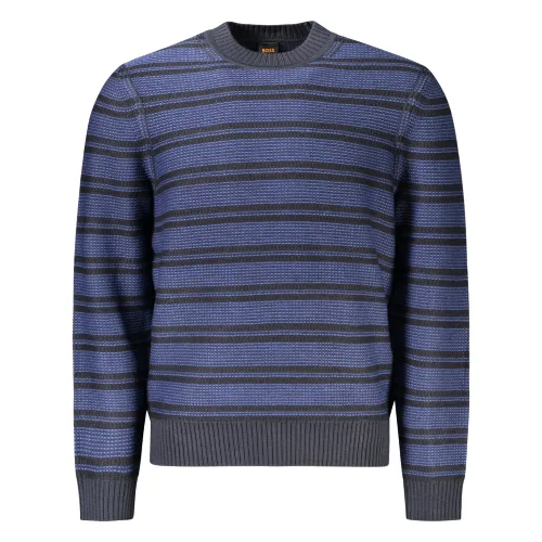 Niebieski sweter męski BOSS z wełną