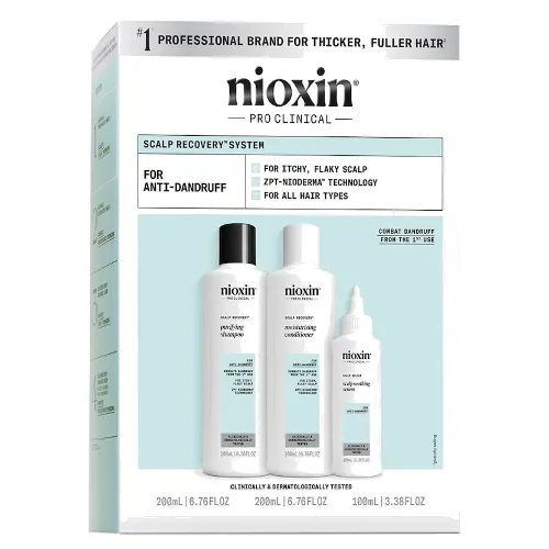 Nioxin Nioxin Scalp Recovery system przeciwłupieżowy i do swędzącej skóry głowy, 200+200+100 ml Zestawy do pielęgnacji włosów 1 ct