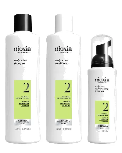 NIOXIN Scalp and Hair Thickening System 2 for Natural Hair with Progressed Thinning Trial Kit