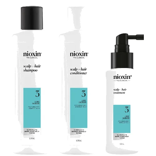 NIOXIN Scalp and Hair Thickening System 3 for Coloured Dry and Damaged Hair with Light Thinning Trial Kit