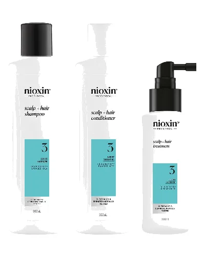 NIOXIN Scalp and Hair Thickening System 3 for Coloured Dry and Damaged Hair with Light Thinning Loyalty Kit