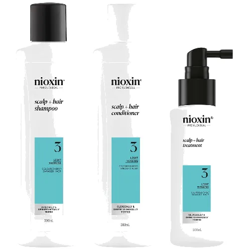 NIOXIN Scalp and Hair Thickening System 3 for Coloured Dry and Damaged Hair with Light Thinning Loyalty Kit