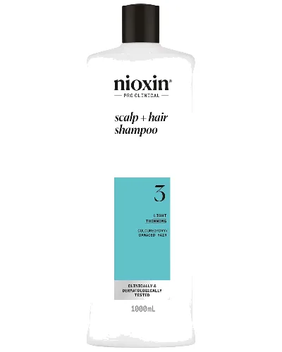 NIOXIN Scalp and Hair Thickening System 3 Shampoo for Coloured Dry and Damaged Hair with Light Thinning 1L