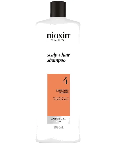 NIOXIN Scalp and Hair Thickening System 4 Shampoo for Coloured Dry and Damaged Hair with Progressed Thinning 1L