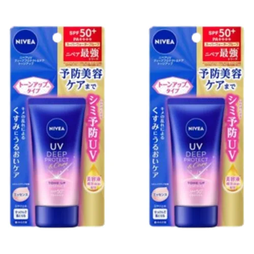 NIVEA Japan - UV Deep Protect & Care Tone Up Essence SPF50+ PA++++ - 50g (2szt.) Set