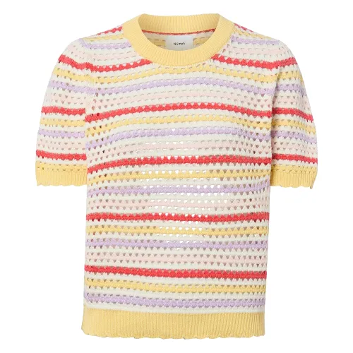 Nümph Sweter z krótkim rękawem - NUNancy Kobiety Bawełna (100%) żółty, M
