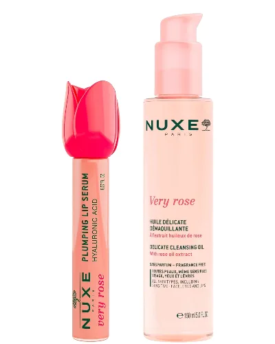 NUXE Very Rose Lipcare & Cleansing Oil Bundle