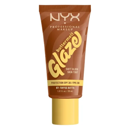 NYX Professional Makeup Buttermelt Glaze LSF 30 Podkłady 30 ml 07W - TOFFEE BUTTA