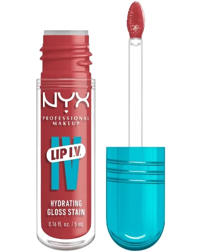 NYX Professional Makeup NYX Professional Makeup, Lip IV Hydrating Gloss Stain - Nawilżająco-Pigmentujący Błyszczyk do Ust, Odcień Grape Gushin' Błyszczyki 5 g PETAL POURIN