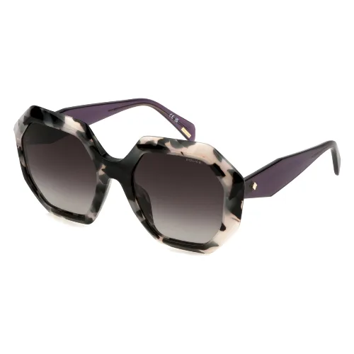 Okulary POLICE SPLM10-540M65. Okulary przeciwsłoneczne, Kolor czarny biały havana. Kobieta.