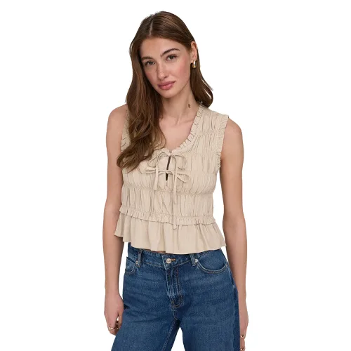 ONLY Bluzka Goa 15363693 Beżowy Regular Fit