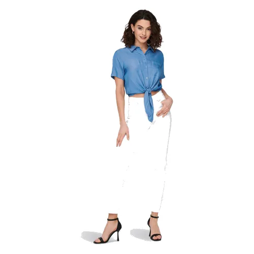 ONLY Jeansy Emily 15292435 Biały Straight Fit