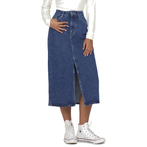 ONLY Spódnica jeansowa Bianca 15319268 Granatowy Regular Fit