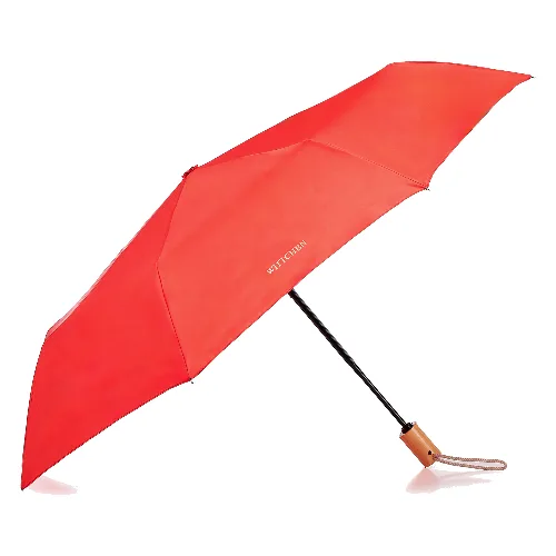 Parasol automatyczny z drewnianą rączką czerwony