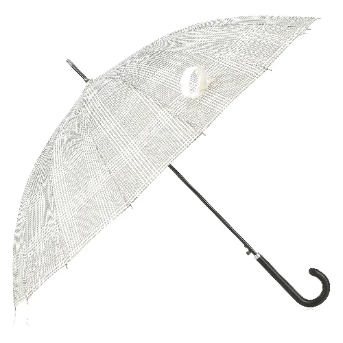 Parasol półautomatyczny szeroki szaro-kremowy