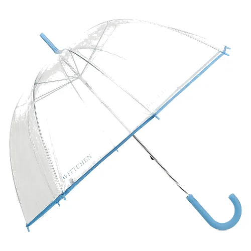 Parasol transparentny błękitny