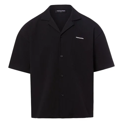 PEGADOR koszula casual - plisa Troy Mężczyźni Comfort Fit czarny, L