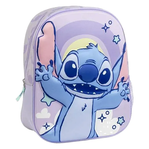 Plecak szkolny 3D Stitch Liliowy