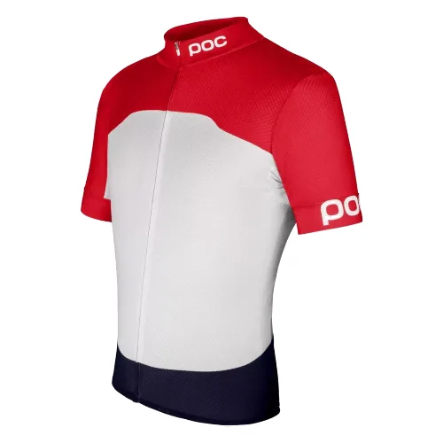POCSS17550018004SML1 KOSZULKA POC RACEDAY WO CLIMBER JERSEY BOHRIUM RED/HYDROGEN WHITE SS17550018004SML1