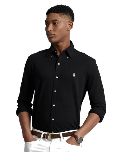 Polo Ralph Lauren Koszula Pique 710654408 Czarny Regular Fit
