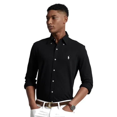 Polo Ralph Lauren Koszula Pique 710654408 Czarny Regular Fit
