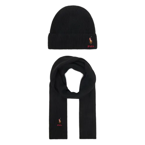 Polo Ralph Lauren Zestaw szalik i czapka 455981430003 Czarny