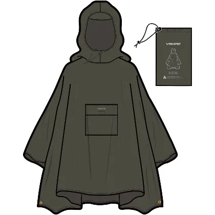 Poncho przeciwdeszczowe dla dorosłych VIKING Vesper zielone (one sizeone size)