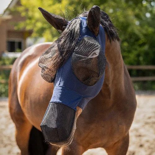 QHP Vliegenmasker Super Bug met Neusbescherming - Navy (Cob)