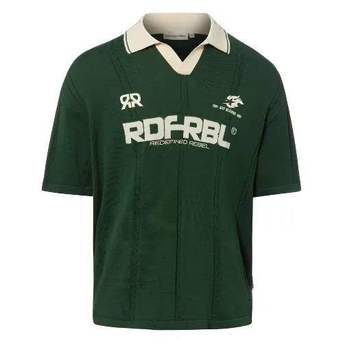 Redefined Rebel koszulka polo z dzianiny - RREric Mężczyźni Bawełna zielony