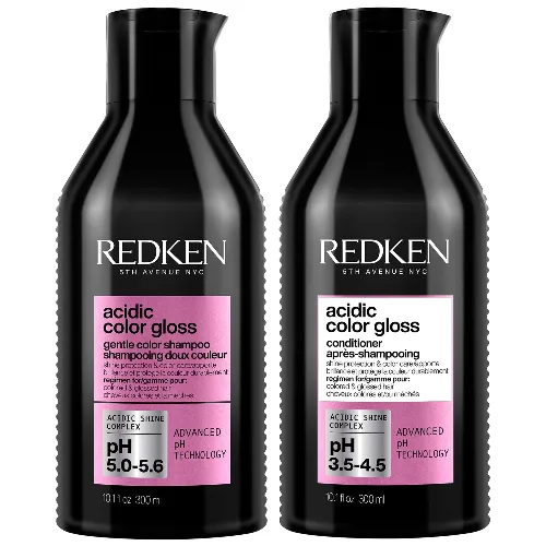 Redken Acidic Color Gloss Shampoo and Conditioner 300ml, Colour Protection Routine for Glass-Like Shine