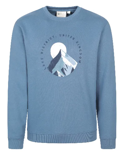 Regionalna męska bluza z nadrukiem Lake District - Blue