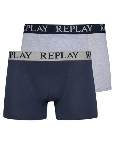 REPLAY Boxer Style Cuff Logo Mężczyźni Bokserki 2-pak I101143-N145