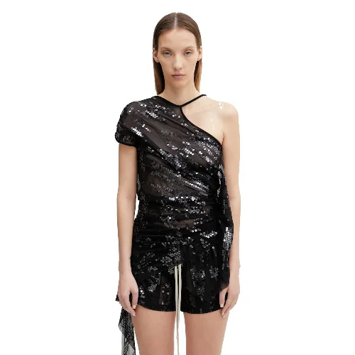 Rick Owens Lilies bluzka asymetryczna damska Tungsten
