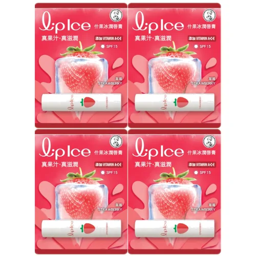 Rohto Mentholatum - LipIce Lip Balm - 1szt. - Strawberry (4szt.) Set