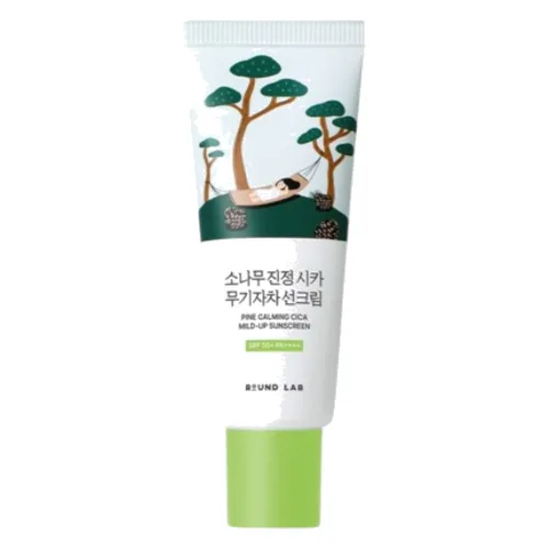 ROUND LAB - Łagodzący krem przeciwsłoneczny Pine Calming Cica Mild Up - 40ml