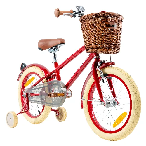 Rower dziecięcy 16" VINTAGE GERMINA kółka boczne, koszyk