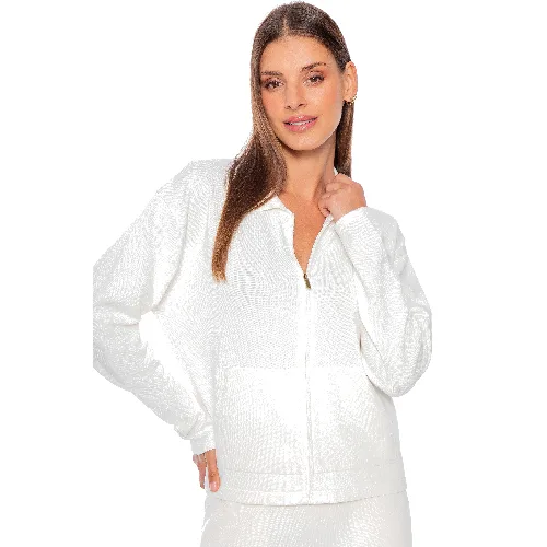 Rozpinana bluza damska kremowa