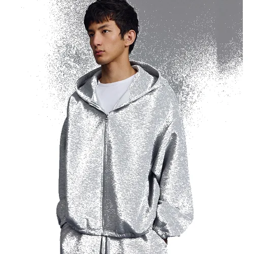 Rozpinana bluza z kapturem jasnoszara