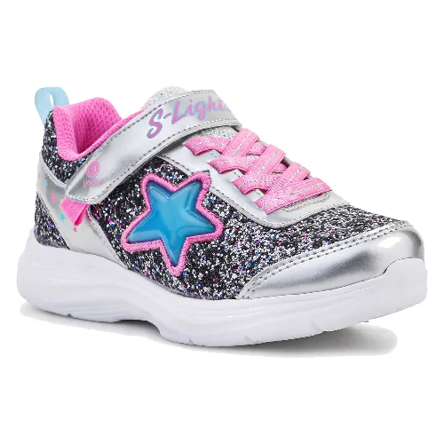 S Lights Glimmer Kicks Starlet Shine Silver/Pink 302310L-SLPK