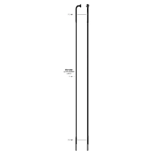 Sapim szprycha 258 mm DD stal nierdzewna czarna bez nypli 100 szt