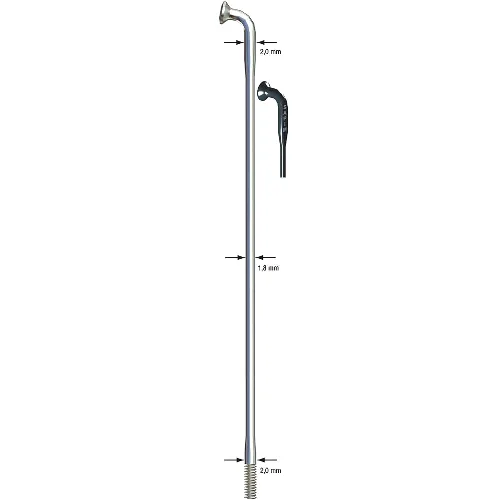 Sapim szprycha 2x1,8x284 mm stal nierdzewna, bez nypli, 100 szt.