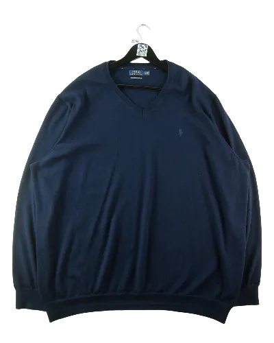 Second life - Sweter męski wełniany Polo Ralph Lauren granatowy - Jak nowy