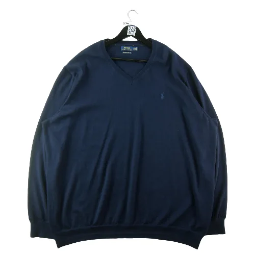 Second life - Sweter męski wełniany Polo Ralph Lauren granatowy - Jak nowy