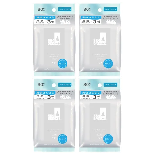 Shiseido - Sea Breeze Face & Body Ice Sheet - 30 arkusze - Frozen Mint (4szt.) Set