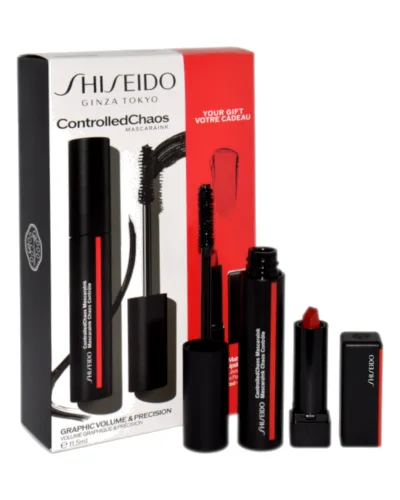 SHISEIDO Zestaw Kosmetyków do Makijażu Tusz + Pomadka
