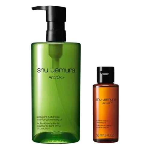 Shu Uemura Anti/Oxi+ Pollutant & Dullness Clarifying Cleansing Oil - 450ml (1szt.) + Ultime8 Sublime Beauty Cleansing Oil -...