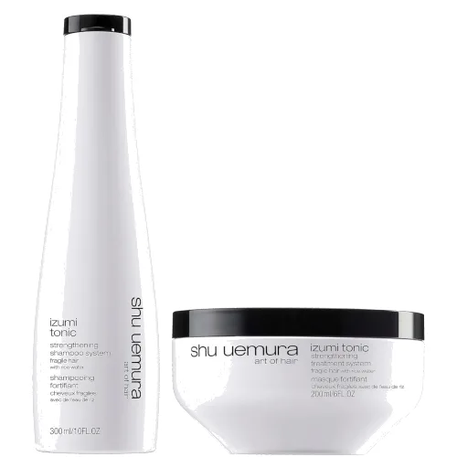 Shu Uemura Art of Hair Izumi Tonic Rice Water Shampoo and Hair Mask Routine