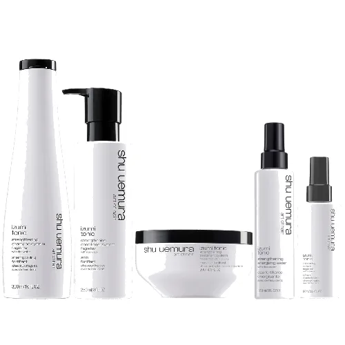 Shu Uemura Art of Hair Izumi Tonic Rice Water Shampoo, Conditioner, Hair Mask, Serum and Tonic Water Routine