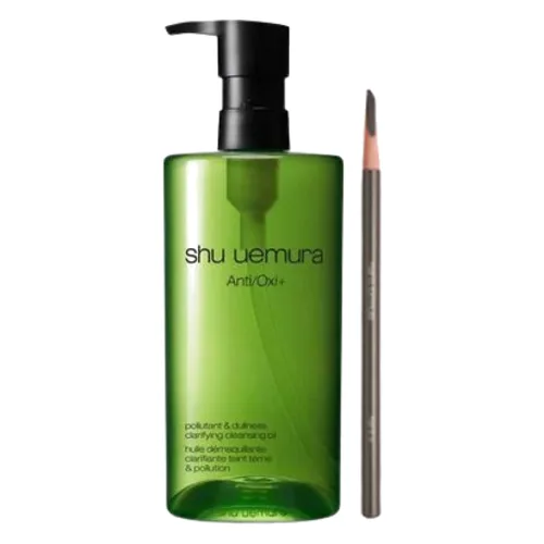 Shu Uemura Hero Set C (Anti/Oxi+ Pollutant & Dullness Clarifying Cleansing Oil 450ml & H9 Hard Formula Eyebrow Pencil - 02...